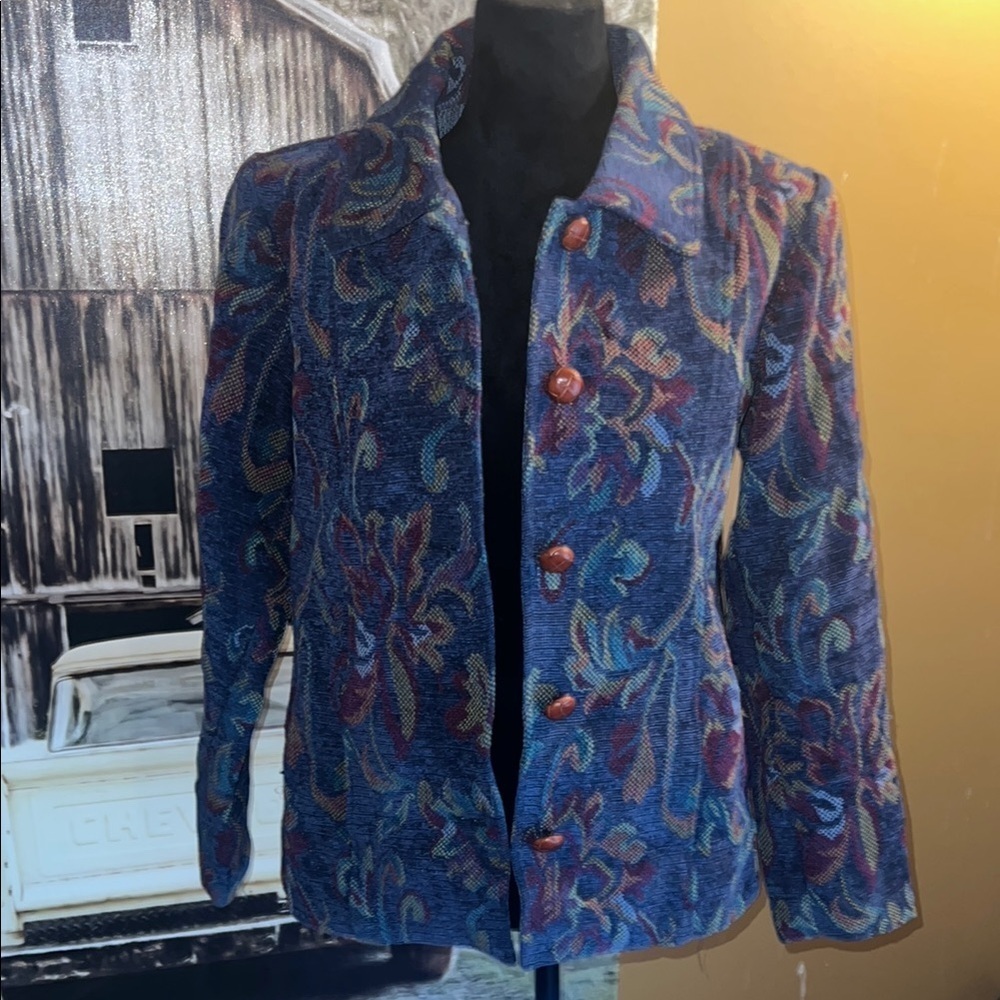 Women's Multicolor Patterned Jacket - Picture 1 of 6
